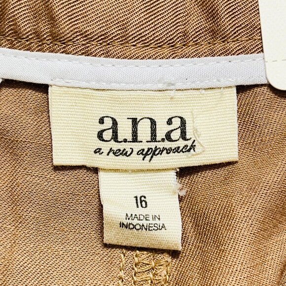 a.n.a. Women's Highest-Rise Tapered Leg Maple Brown Pleated Pants Size 16 NWT - Picture 6 of 11
